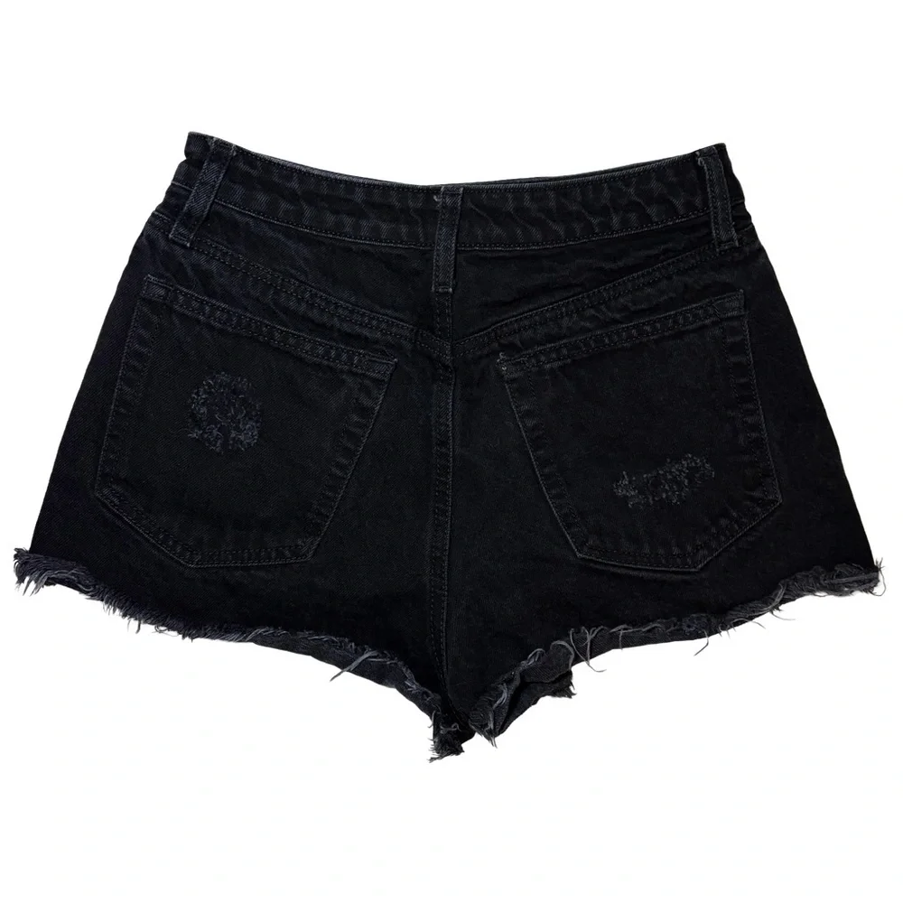 Forever 21 Premium Studded Black Denim Shorts | Size 26 | Y2K Festival
